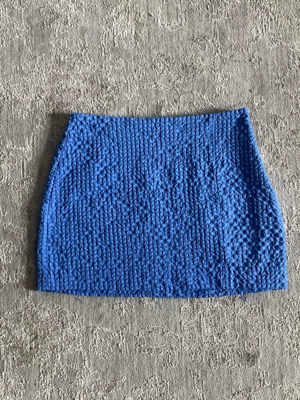 Le Lis Royal Blue Textured Mini Skirt